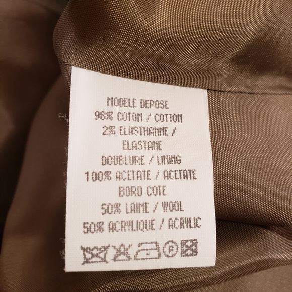 IRENE VAN RYB light olive green cotton button front belted jacket - Picture 3 of 3